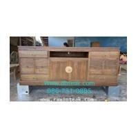 ราคา ตู้วางทีวีไม้สัก ตู้ไซด์บอร์ดไม้สัก แต่งทองเหลือง (6594843)