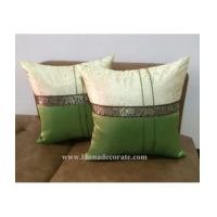 ราคา หมอนอิงผ้าไหม(เทียม) สีเขียวดิ้นทอง ของตกแต่ง ของพรีเมี่ยม ของชำร่วย ของที่ระลึก (5962503)