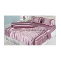 ราคา ผ้าปูที่นอนผ้าเครปซาติน 220 เส้น ขนาด 3.5 ฟุต สีชมพูกะปิ (6968850)