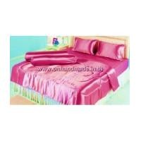 ราคา ผ้าปูที่นอนผ้าเครปซาติน 220 เส้น ขนาด 3.5 ฟุต สีชมพูเข้ม (6871278)