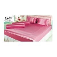 ราคา ผ้าปูที่นอนผ้าเครปซาติน 220 เส้น ขนาด 5 ฟุต สีชมพูเข้ม (6871272)