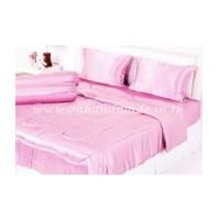 ราคา ผ้าปูที่นอนผ้าซาตินแท้ 440 เส้น ขนาด 5 ฟุต สีชมพูโอรสเข้ม (6870727)