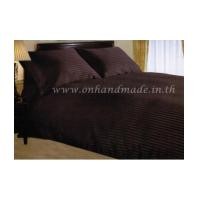 ราคา ผ้าปูที่นอนและปลอกผ้านวม (ลายริ้ว) ผ้าซาตินแท้ 440 เส้น ขนาด 6 ฟุต (6 ชิ้น) สีน้ำตาลช็อคโกแลตเข้ม (6851768)