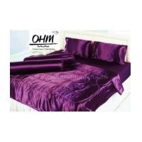 ราคา ผ้าปูที่นอนผ้าเครปซาติน 220 เส้น ขนาด 5 ฟุต 3 ชิ้น สีม่วงเปลือกมังคุด (6746506)