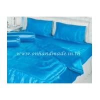 ราคา ผ้าปูที่นอนผ้าเครปซาติน 220 เส้น ขนาด 5 ฟุต 3 ชิ้น สีฟ้า (6746503)