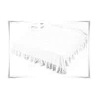 ราคา ผ้าคลุมเตียงแบบมีชายระบาย ผ้าซาตินแท้ 440 เส้น ขนาด 6 ฟุต (ขนาด 96 นิ้ว x 108 นิ้ว) สีขาว (5867402)