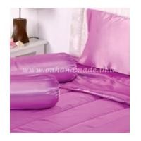 ราคา ปลอกหมอนข้าง ผ้าซาตินแท้ 440 เส้น สีม่วงชมพู (4287661)