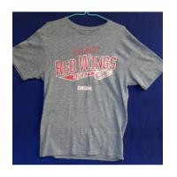 ราคา เสื้อยืดมือสอง สีเทาทราย ไซส์ M สกรีน Detroit Red wings hockey ผ้าเรยอง 13 ผ้านิ่ม ใส่สบายค่ะ (7240806)