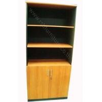 ราคา ตู้เก็บเอกสารสูง 5 ชั้น เมลามีน 3 ชั้นโล่งบน 2 ชั้นล่างบานเปิดทึบ ขนาด 80 x 40 สูง 200 cm รหัส 559 (3529030)