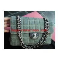 ราคา Chanel medium classic double chain in denim (3792061)