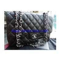 ราคา Chanel jumbo classic flap black caviar with silver chain (3654035)