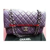 ราคา chanel classic double flap quilted lamb skin in violet color (3425349)