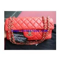 ราคา chanel timeless classic clutch(eastwest) in red orange with light gold chain brand new (2689297)