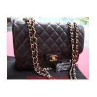 ราคา chanel classic jumbo black caviar with double gold chain (2626254)