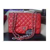 ราคา chanel jumbo classic flap/red perforated2007 (2176945)