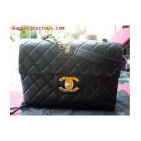 ราคา chanel vintage classic flap/black quilted lamb skin (1962957)