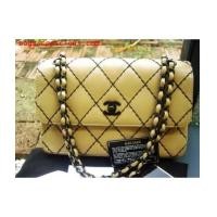ราคา chanel classic single flap/beige calf skin/black hardware10\" (1862139)