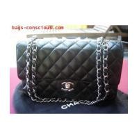 ราคา chanel classic double flap/quilted caviar leather10"/silver chain2008 (1770205)