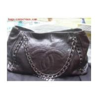 ราคา chanel modern chain grand shopping tote/glazed leather/chocolate color (1746399)