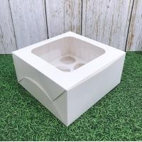 ราคา กล่องคัพเค้ก 8 ชิ้น ขาวล้วน + ฐานรอง แพค10ใบ(1108) ขนาด20.5×20.5×10 ซม.