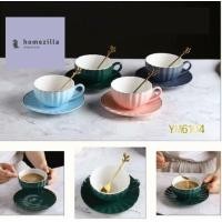 ราคา Homezilla แก้วกาแฟเจ้าหญิง พร้อมช้อน สีฟ้า สีเขียว (10080155)