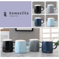 ราคา แก้วกาแฟแบบมีฝาปิด พร้อมช้อน ทรง 8 เหลี่ยม สีฟ้า สีน้ำเงิน (10080802)