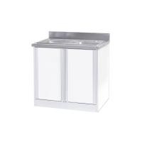 ราคา SANKI ตู้ครัวเปิด 2 บาน พร้อมอ่างซิงค์หลุมคู่ The Kitchen สีขาว บาน 40 (10111994)