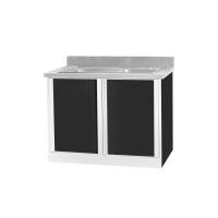 ราคา SANKI ตู้ครัวเปิด 2 บาน พร้อมอ่างซิงค์หลุมคู่ The Kitchen สีเทาดำ บาน 50 (10111989)