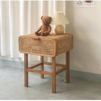 ราคา Hometownwood ตู้ข้างเตียงไม้สักผสมหวาย ไม้สัก ขนาด 43 x 48 x 60 cm (10118113)