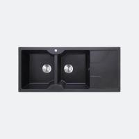 ราคา EVE ซิงค์ล้างจาน 2 หลุม หินแกรนิตสีดำ มีที่พัก eve รุ่น EUROSTONE 1160/500 BLACK หลุมซ้ายที่พักขวา (10203770)