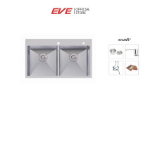 ราคา eve ซิงค์ล้างจาน 2 หลุม สแตนเลส ไม่มีที่พัก รุ่น MIRACLE 885/510 85 (10203930)