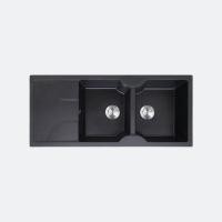 ราคา EVE ซิงค์ล้างจาน 2 หลุม หินแกรนิตสีดำ มีที่พัก eve รุ่น EUROSTONE 1160/500 BLACK หลุมขวาที่พักซ้าย (10203771)