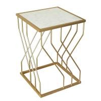 ราคา Home Studio Cross Side Table โต๊ะข้างเตียง โต๊ะข้างโซฟา โครงขาเหล็ก ท็อปหินอ่อน ขาว (10229004)