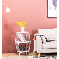 ราคา Home Studio 2 Layers Steel Side Table โต๊ะข้างโซฟาข้างเตียงเหล็กสองชั้น ขาว (10224486)