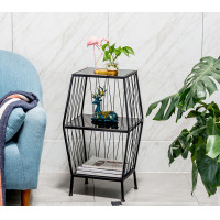 ราคา Home Studio 2 Layers Steel Side Table โต๊ะข้างโซฟาข้างเตียงเหล็กสองชั้น ดำ (10224487)