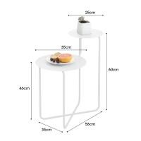 ราคา Home Studio 2 Layers Steel Side Table II โต๊ะข้างโซฟาข้างเตียงเหล็กสองชั้น ขาว (10235471)