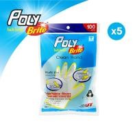 ราคา Poly-Brite ถุงมือพลาสติก HDPE 5 ซอง (100 ชิ้น/ซอง) ถุงมือพลาสติก HDPE (10248867)