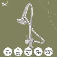 ราคา WS ก๊อกซิงค์เดี่ยว หัวจ่ายน้ำแบบฝักบัว 3 นิ้ว ตั้งพื้น รุ่นแม่ปิง WS-0235 Silver (10247220)