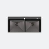 ราคา EVE ซิงค์ล้างจาน 2 หลุม สแตนเลส ไม่มีที่พัก eve รุ่น CARBONYTE 2B 1000/520 ดำ (10261902)