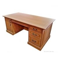 ราคา ssf โต๊ะทำงาน โต๊ะผู้บริหาร โต๊ะทำงานไม้ สไตล์คลาสสิค-วินเทจ ตกแต่งลูกฟัก พร้อมลิ้นชักและที่เก็บของ สีไม้ธรรมชาติ (10298576)