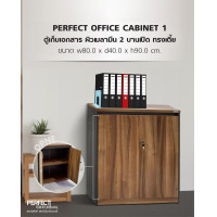 ราคา PF_Cabinet 1 TD-01 ตู้เก็บเอกสาร ผิวเมลามีน 2 บานเปิด ทรงเตี้ย (10273944)