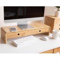 ราคา FURNATUR ชั้นวางหน้าจอคอมพิวเตอร์ WD008 60*20*13 ลิ้นชักสีไม้ (10351270)