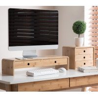 ราคา FURNATUR ชั้นวางหน้าจอคอมพิวเตอร์ WD008 50*20*13 ลิ้นชักสีไม้ (10351269)