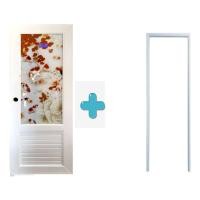 ราคา Mitaree2530 ประตู PVC กระจกไวนิล ขนาด 70x180 ซม. ปลาคราฟ+วงกบ (10374417)