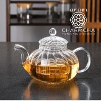 ราคา charmcha กาน้ำชาลายฟักทอง600ml+ทีกรองชา+แก้ว+เตา+เทียน+กา ถูกสุด! ชุด ของขวัญ กาชา ฌามชา กาฟักทอง (10368063)