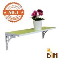 ราคา BIH ชุดชั้นไม้ติดผนัง พร้อมฉากรับชั้นเหล็ก เขียว+ฉากขาว ขนาด 20x60x1.6 cm (10421436)