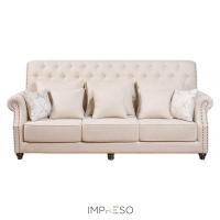 ราคา IMPRESO SOFA โซฟา 3 ที่นั่ง สไตล์วินเทจ รุ่น Emily 240x90 cm ขาว (10429139)
