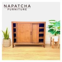 ราคา NAPATCHA ตู้รองเท้า ไม้สักแท้ ตู้เก็บรองเท้า รุ่น N19-12 สีไม้ /ขนาด 100x35x80 cm. 100 ไม้ลายธรรมชาติ ไม้ (10382423)