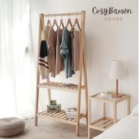ราคา Cozybrown ราวแขวนเสื้อผ้าไม้ชั้นเดียว พร้อมชั้นวางของ TP0210 กลาง (80x35x150 cm.) (10429291)