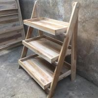 ราคา Kingkanbaimaisak ชั้นวางไม้สักพับได้ (2) 3 ชั้น (10415755)